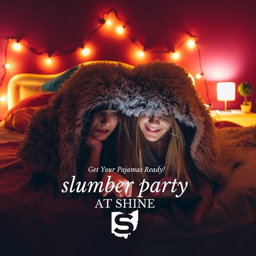 Hosted a night of yoga, drumming, and connection at SHINE’s Slumber Party